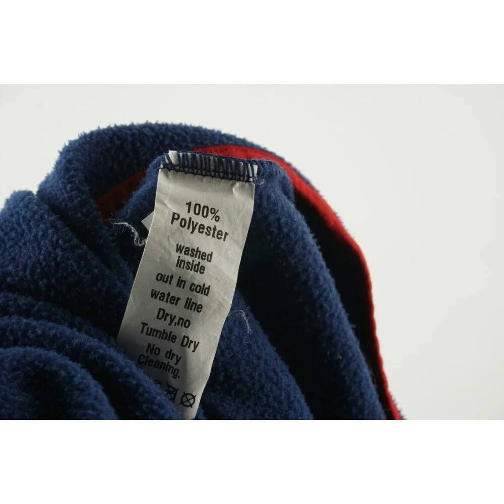 Vineyard Vines Mens Small Blue Red Colorblock Fleece Snap Pullover Whale Sweater